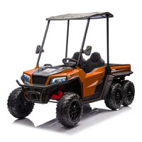 UTV electric pentru copii, Kinderauto Gladiator, 2 locuri, 180W, 12V echipat premium, culoare portocalie - 1