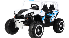 UTV electric pentru copii, Kinderauto RSR, 4x4, 120W, 12V 7Ah, alb-albastru