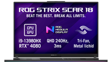 Laptop Gaming ASUS ROG Strix SCAR G834JZ-N6020 (Procesor Intel® Core™ i9-13980HX (36M Cache, up to 5.60 GHz), 18inch QHD+ 240Hz, 32GB, 1TB SSD, NVIDIA GeForce RTX 4080 @12GB, DLSS 3.0, Negru)