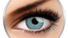 Queen's Solitaire Light Blue - Lentile Colorate cu Dioptrii, 90 de Purtari, 2 Lentile