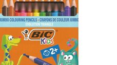 Creioane colorate Bic Evolution - 12 culori triunghiulare pentru creativitate