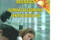 Matematica. Elemente de geometrie pentru clasele I-IV