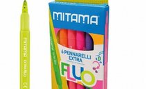 Set carioci fluo Jumbo Mitama - 6 culori vibrante