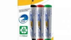 Set Marker pentru Tabla Alba Velleda 1701 Bic - 4 Culori Vibrante