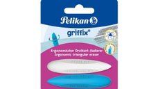 Set Radiera Griffix Alb si Albastru - 2 Bucati pentru Scris si Desen