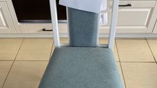 SCAUN COLOR 7 , ALB TAPITERIE VERDE MENTA