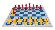 Combo set Blue Red: Tabla PVC alb albastru + Piese rosu  galben