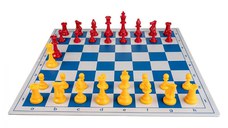 Combo set Blue Red: Tabla PVC alb albastru + Piese rosu  galben