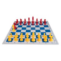 Combo set Blue Red: Tabla PVC alb albastru + Piese rosu  galben - 1