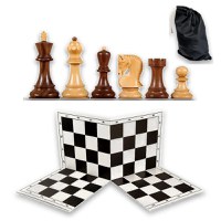 Combo set cu piese lemn Staunton 6 Zagreb, tabla PVC si saculet piese - 1