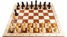 Combo set cu piese sah American Clasic Ebonised si tabla pliabila artar no. 6