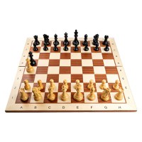 Combo set cu piese sah Deluxe Ebonised si tabla pliabila artar no. 6 - 1