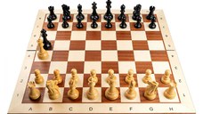 Combo set cu piese sah Deluxe Ebonised si tabla pliabila artar no. 6