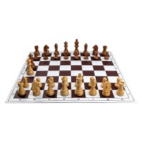 Combo set cu piese Staunton 6 German si tabla PVC Alb Maro - 1