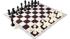 Combo set Master light: Tabla sah PVC alb Maro +Piese de sah din plastic no. 6 Master