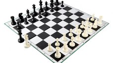 Combo set Master: Tabla sah din carton pliabila in 4+Piese de sah din plastic no. 6 Master