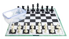 Combo set new edition : Tabla sah din carton pliabila in 4+Piese de sah din plastic no. 4- light