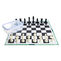 Combo set new edition : Tabla sah din carton pliabila in 4+Piese de sah din plastic no. 4- light - 1