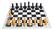 Combo set Old English : Tabla sah din PVC+Piese de sah Old English