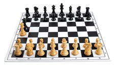 Combo set Old English : Tabla sah din PVC+Piese de sah Old English