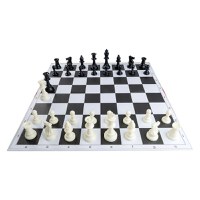 Combo set: Piese plastic Staunton 6 (weighted) si tabla carton - 1