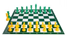 Combo set Sah Puzzle - Verde (Tabla puzzle verde+ piese no 6 light yellow  green)