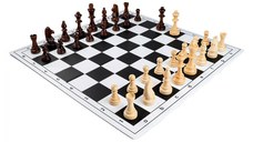 Combo set Staunton 6 lemn  cu tabla PVC alb-negru pliabila in 4