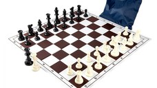 Combo set Staunton 6 weighted  cu tabla PVC alb maro