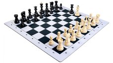 Combo set Zagreb: Set Piese sah Zagreb cu Tabla  Mousepad alb negru
