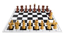 Comboset ABS Zagreb cu aspect de lemn: Piese de sah din plastic ABS cu aspect de lemn Zagreb +Tabla PVC alb  negru