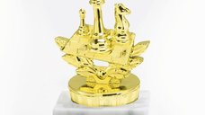 Figurina de Sah Aurie de 8 cm cu Tabla de Sah