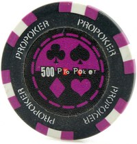 Jeton Pro Poker - Clay - 14g - Culoare Violet, inscriptionat (500) - 1