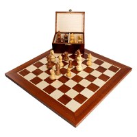 Piese lemn Staunton 4 in cutie cu tabla mahon nr. 4 - 1
