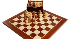 Piese lemn Staunton 4 in cutie cu tabla mahon nr. 4
