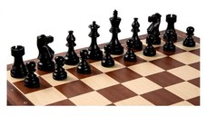 Piese sah American Staunton 6 Black cu tabla mahon, 55mm