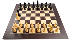 Piese sah Staunton 6 American Clasic Ebonised cu tabla de sah Barcelona Deluxe