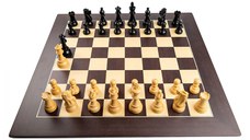 Piese sah Staunton 6 American Clasic Ebonised cu tabla de sah Barcelona Deluxe