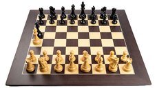 Piese sah Staunton 6 Deluxe Ebonised cu tabla de sah Barcelona Deluxe