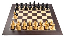 Piese sah Staunton 6 Deluxe Ebonised cu tabla de sah Barcelona Deluxe