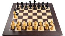 Piese sah Staunton 6 French Ebonised cu tabla de sah Barcelona Deluxe