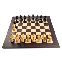 Piese sah Staunton 6 French Ebonised cu tabla de sah Barcelona Deluxe - 1