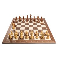 Piese sah Staunton 6 German Clasic  Acacia cu tabla de sah nuc - 1