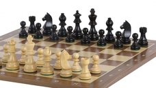 Piese sah Staunton 6 German Clasic cu tabla de sah nuc