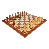 Piese Staunton 6 American Classic cu Tabla de sah - lemn mahon 55 x 55 mm + cutie la alegere (optional) - 1