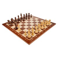 Piese Staunton 6 Columbia cu Tabla de lemn mahon 55 x 55 mm + cutie la alegere (optional) - 1