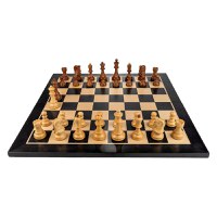 Piese Staunton 6 Dubrovnik cu Tabla de lemn pliabila - inlaid negru artar - 1