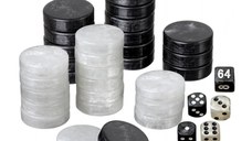 Puluri joc table - perlate negru - d.34x10 mm