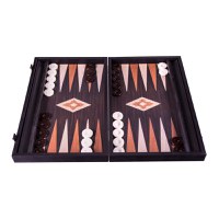 Set Backgammon din lemn lucrat manual cu rafturi laterale - (38 x 23) Design clasic si materiale de calitate - Wenge - 1