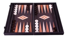 Set Backgammon din lemn lucrat manual cu rafturi laterale - (38 x 23) Design clasic si materiale de calitate - Wenge