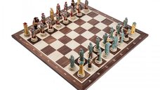 Set ceramic Roma Antica cu Tabla de sah de nuc